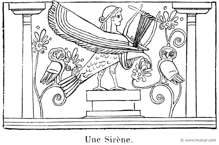 comm145.jpg - comm145: Une Sirène. Info n/a. P. Commelin, Mythologie Grecque et Romaine, Éditions Garnier Frères, Paris.