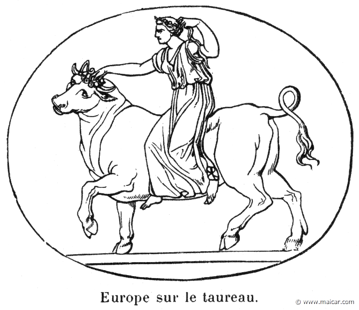comm246.jpg - comm246: Europe sur le taureau. Info n/a. P. Commelin, Mythologie Grecque et Romaine, Éditions Garnier Frères, Paris.