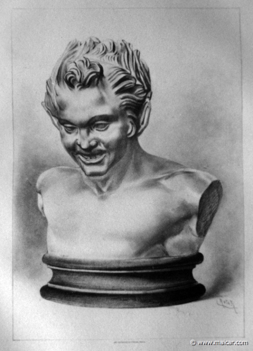 2902.jpg - 2902: The Laughing Faun. Greek marble. Hyalograph drawn by G. de Roton (Louvre).Philip Gilbert Hamerton, Man In Art (Macmillan and Co., London & New York 1892).