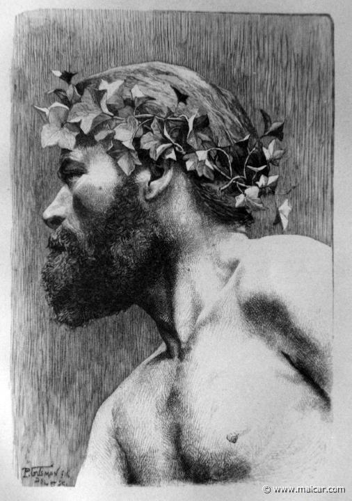 2904.jpg - 2904: Silenus. Wood-engraving by Pierre Gusman..Philip Gilbert Hamerton, Man In Art (Macmillan and Co., London & New York 1892).