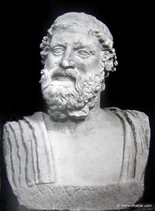 hek006b.jpg - hek006b: Hermes des Anakreon. Rom, Konservatorenpalast. Die Bildniskunst der Griechen und Römer, von Anton Hekler (1912).
