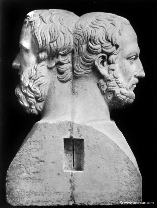 hek015.jpg - hek015: Doppelherme des Herodotos und Thukydides. Neapel, Nationalmuseum. Die Bildniskunst der Griechen und Römer, von Anton Hekler (1912).