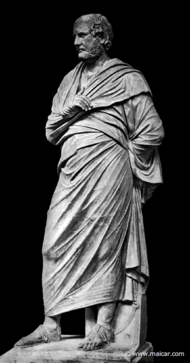 hek053.jpg - hek053: Statue des Aischines. Neapel, Nationalmuseum. Die Bildniskunst der Griechen und Römer, von Anton Hekler (1912).