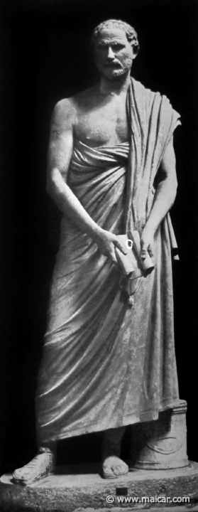 hek056a.jpg - hek056a: Statue des Demosthenes. Rom, Vatikan. Die Bildniskunst der Griechen und Römer, von Anton Hekler (1912).