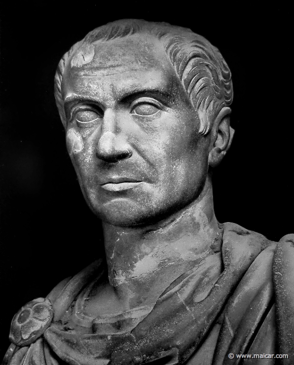 hek157.jpg - hek157: Julius Caesar. Kopf der Statue (156a). Die Bildniskunst der Griechen und Römer, von Anton Hekler (1912).