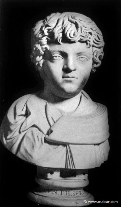 hek271a.jpg - hek271a: Büste des jugendlichen Caracalla. Rom, Vatikan. Die Bildniskunst der Griechen und Römer, von Anton Hekler (1912).