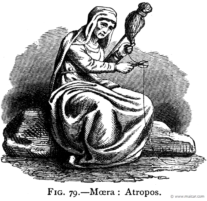 mur079.jpg - mur079: Atropus, one of the Moerae.Alexander S. Murray, Manual of Mythology (1898).