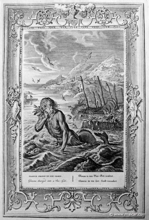 3106.jpg - 3106: Glaucus changed into a sea-god.Bernard Picart (1673-1733), Fabeln der Alten (Musen-Tempel), 1754.