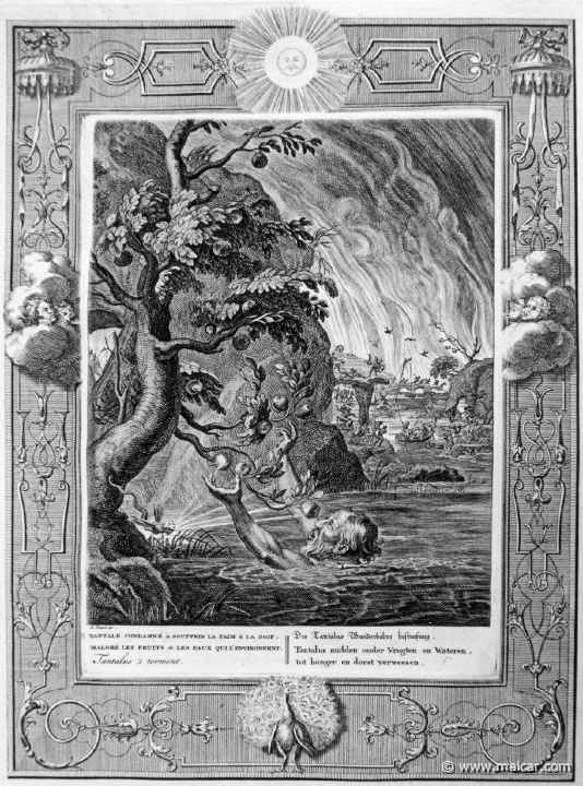 3120.jpg - 3120: The torments of Tantalus.Bernard Picart (1673-1733), Fabeln der Alten (Musen-Tempel), 1754.