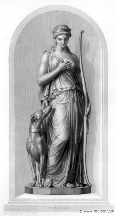 print010.jpg - print010: Penelope. From a drawing supplied by the Sculptor. Engraved by W. H. Mote. From the statue by R. J. Wyatt. In the possession of Her Most Gracious Majesty.