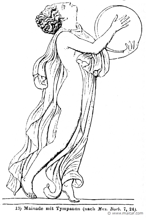 RII.2-2276b.jpg - RII.2-2276b: Maenad with kettle drum.Wilhelm Heinrich Roscher (Göttingen, 1845- Dresden, 1923), Ausfürliches Lexikon der griechisches und römisches Mythologie, 1884.