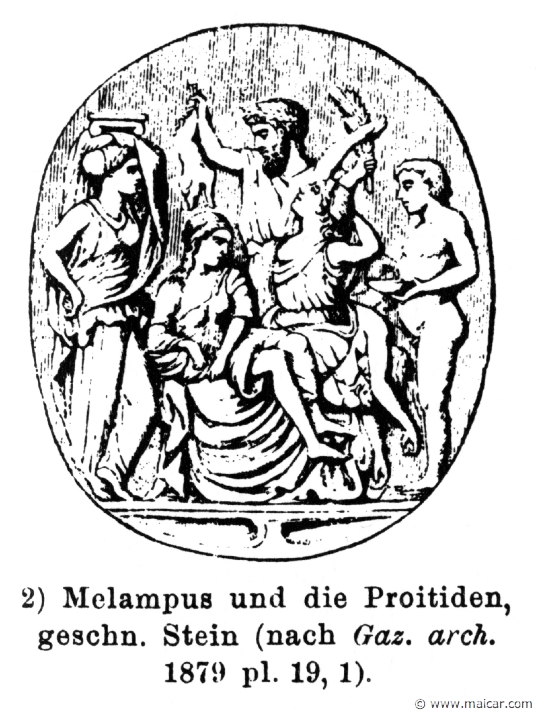 RII.2-2573.jpg - RII.2-2573: Melampus and the daughters of Proetus.Wilhelm Heinrich Roscher (Göttingen, 1845- Dresden, 1923), Ausfürliches Lexikon der griechisches und römisches Mythologie, 1884.