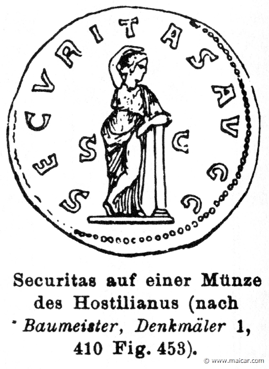 RIV-0596.jpg - RIV-0596: Coin with Securitas.Wilhelm Heinrich Roscher (Göttingen, 1845- Dresden, 1923), Ausfürliches Lexikon der griechisches und römisches Mythologie, 1884.