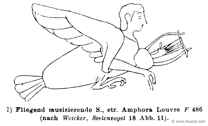 RIV-0613.jpg - RIV-0613: Flying Siren.Wilhelm Heinrich Roscher (Göttingen, 1845- Dresden, 1923), Ausfürliches Lexikon der griechisches und römisches Mythologie, 1884.