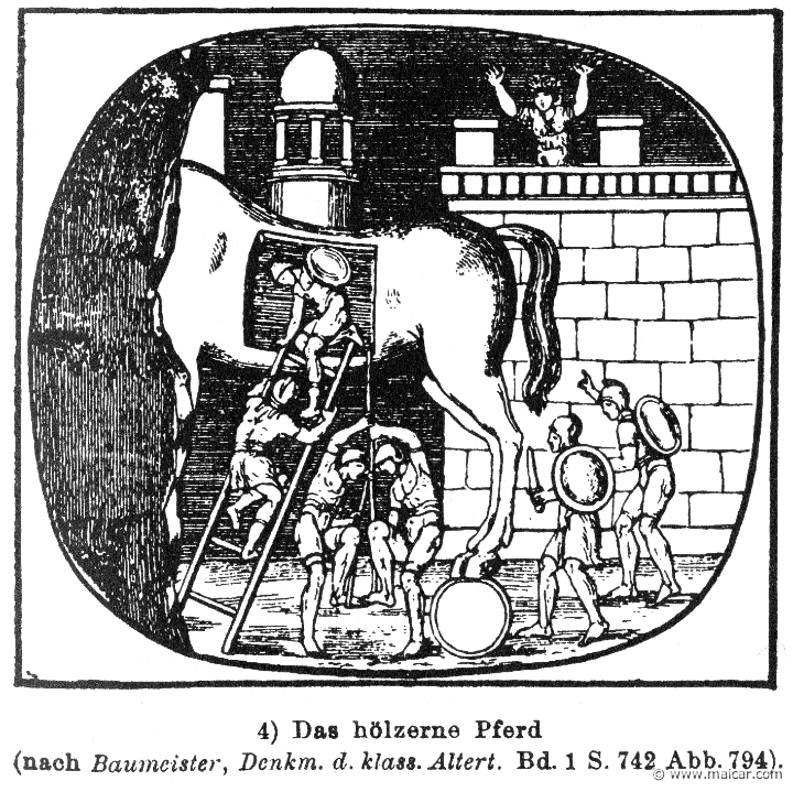 RIV-0941b.jpg - RIV-0941b: The Wooden Horse.Wilhelm Heinrich Roscher (Göttingen, 1845- Dresden, 1923), Ausfürliches Lexikon der griechisches und römisches Mythologie, 1884.