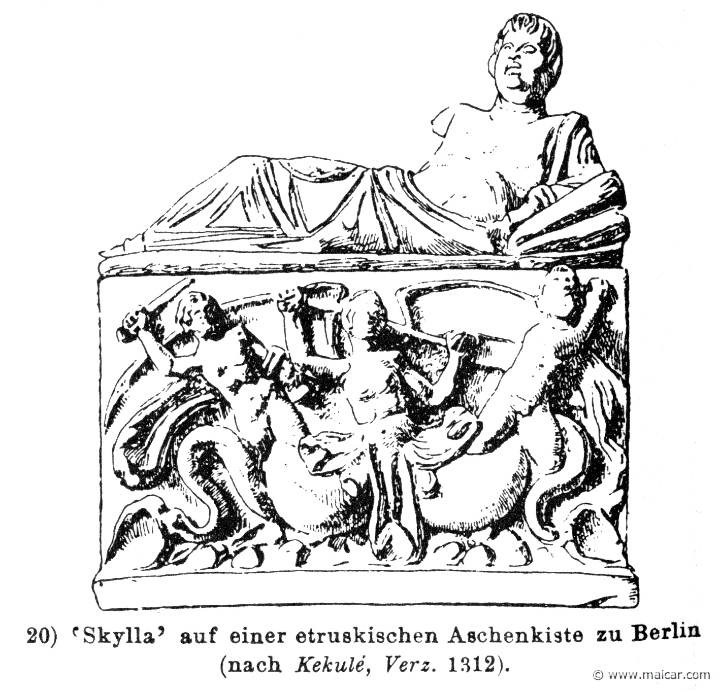 RIV-1056.jpg - RIV-1056: Relief depicting the monster Scylla.Wilhelm Heinrich Roscher (Göttingen, 1845- Dresden, 1923), Ausfürliches Lexikon der griechisches und römisches Mythologie, 1884.