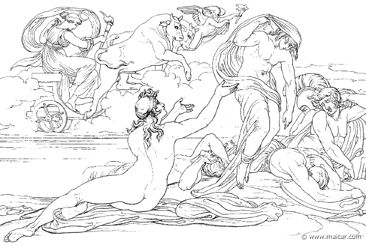 il411gen.jpg - il411gen: "Achilles reached forth with his hands, yet clasped him not; but the spirit of Patroclus like a vapour was gone beneath the earth, gibbering faintly." (Hom.Il.23.100). Bonaventura Genelli (1798 – 1868).