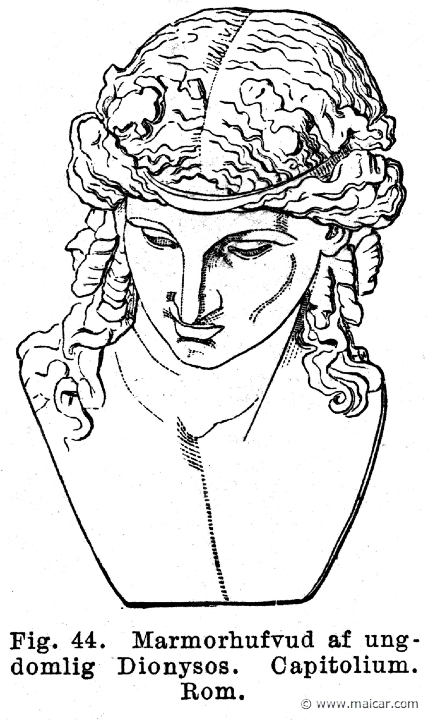 see107.jpg - see107: Marble head of Dionysus, Capitoline Museum, Rome.