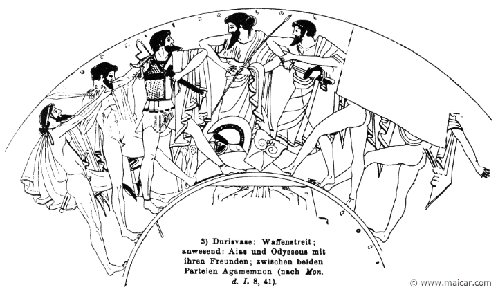 RIII.1-0661.jpg - RIII.1-0661: Dispute over the arms of Achilles. Present: Ajax, Odysseus. Wilhelm Heinrich Roscher (Göttingen, 1845- Dresden, 1923), Ausfürliches Lexikon der griechisches und römisches Mythologie, 1884.