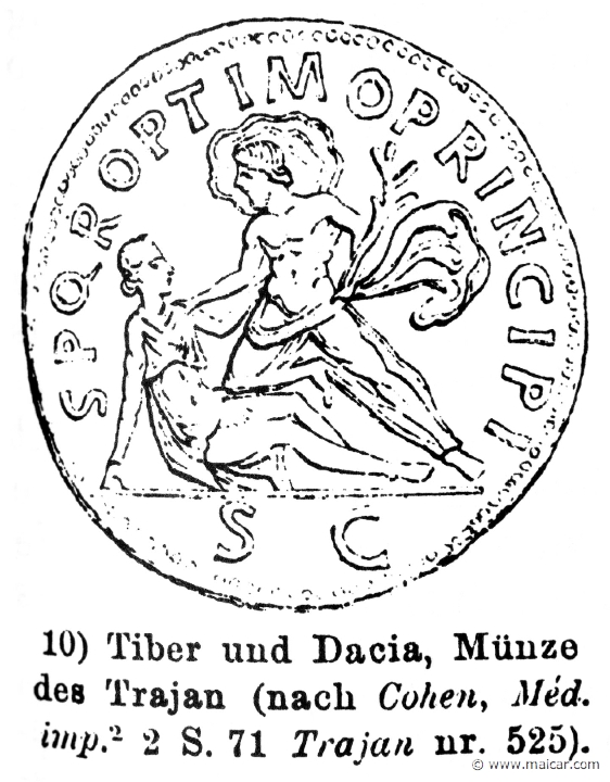 RII.2-2133.jpg - RII.2-2133: Local personifications (Tiber and Dacia). Wilhelm Heinrich Roscher (Göttingen, 1845- Dresden, 1923), Ausfürliches Lexikon der griechisches und römisches Mythologie, 1884.