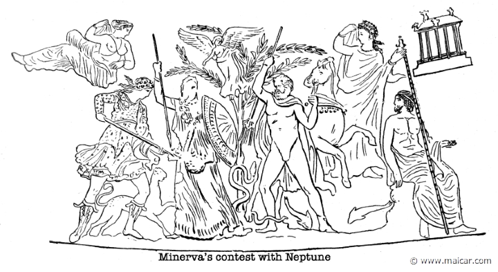 gay109.jpg - gay109: The contest between Athena and Poseidon. Charles Mills Gayley, The Classic Myths in English Literature (1893).