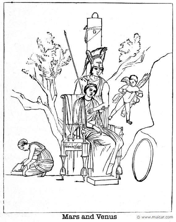 gay114.jpg - gay114: Mars and Venus. Pompei, casa dell’Amore punito (VII 2,23), tablino (f).Charles Mills Gayley, The Classic Myths in English Literature (1893).
