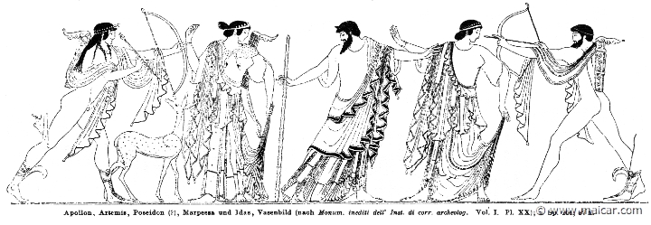 RII.1-0102.jpg - RII.1-0102: Apollo, Artemis, Poseidon, Marpessa, and Idas. Wilhelm Heinrich Roscher (Göttingen, 1845- Dresden, 1923), Ausfürliches Lexikon der griechisches und römisches Mythologie, 1884.