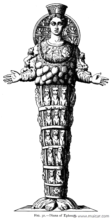 mur031.jpg - mur031: Ephesian Artemis.Alexander S. Murray, Manual of Mythology (1898).