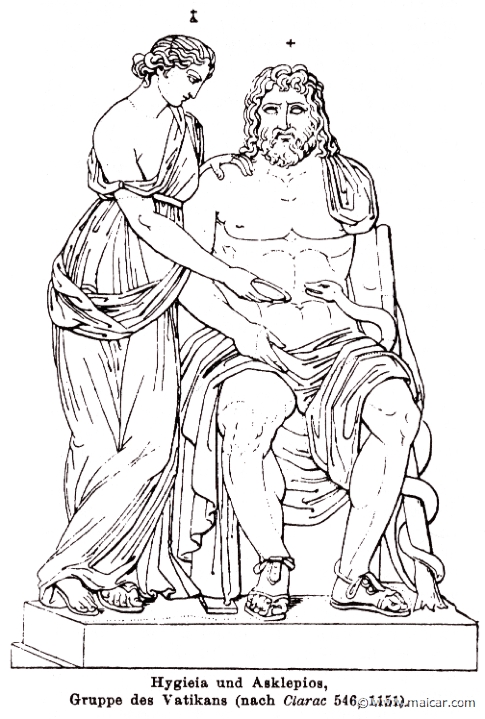 RI.2-2779.jpg - RI.2-2779: Hygia and Asclepius.Wilhelm Heinrich Roscher (Göttingen, 1845- Dresden, 1923), Ausfürliches Lexikon der griechisches und römisches Mythologie, 1884.