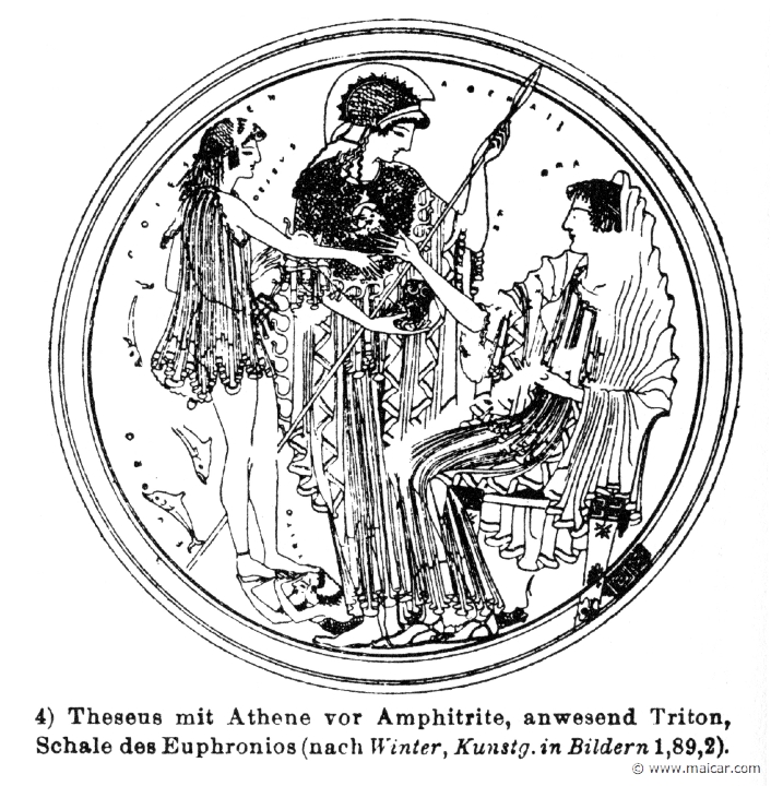 RV-0696b.jpg - RV-0696b: Theseus, Athena, Amphitrite.Wilhelm Heinrich Roscher (Göttingen, 1845- Dresden, 1923), Ausfürliches Lexikon der griechisches und römisches Mythologie, 1884.