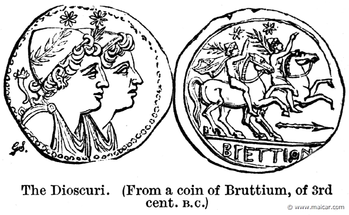 smi212.jpg - smi212: The Dioscuri (Castor and Polydeuces). Sir William Smith, A Smaller Classical Dictionary of Biography, Mythology, and Geography (1898).