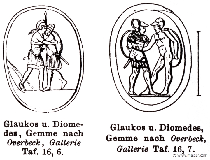 RI.2-1678.jpg - RI.2-1678: Glaucus and Diomedes. Gems. Wilhelm Heinrich Roscher (Göttingen, 1845- Dresden, 1923), Ausfürliches Lexikon der griechisches und römisches Mythologie, 1884.