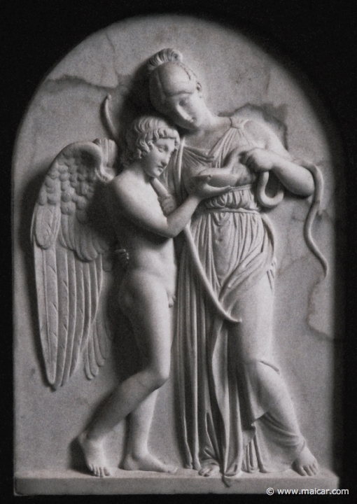 9016.jpg - 9016: Bertel Thorvaldsen 1770-1844: Cupid Feeding Hygieia’s Snake, 1837. The Thorvaldsen Museum, Copenhagen.