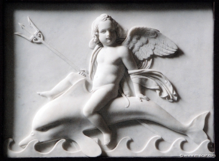 9131.jpg - 9131: Bertel Thorvaldsen 1770-1844: Cupid at Sea, on a Dolphin, with Neptune’s Trident, 1828. The Thorvaldsen Museum, Copenhagen.