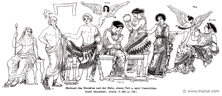 RI.2-1870.jpg - RI.2-1870: Wedding of Heracles and Hebe.Wilhelm Heinrich Roscher (Göttingen, 1845- Dresden, 1923), Ausfürliches Lexikon der griechisches und römisches Mythologie, 1884.