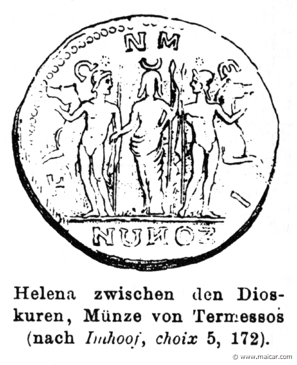 RI.2-1972.jpg - RI.2-1972: Helen between the Dioscuri. Wilhelm Heinrich Roscher (Göttingen, 1845- Dresden, 1923), Ausfürliches Lexikon der griechisches und römisches Mythologie, 1884.