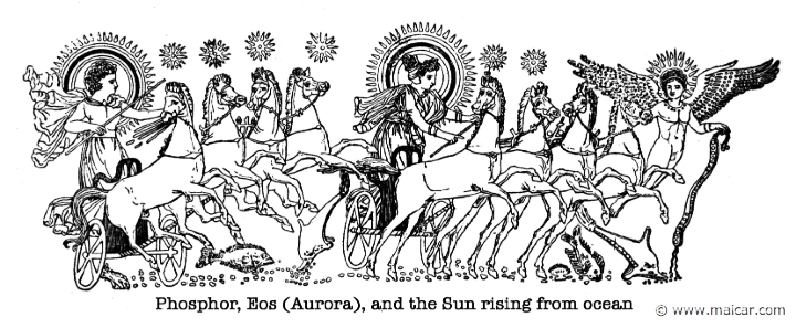 gay192.jpg - gay192: Helius, Eos, and Eosphorus. Charles Mills Gayley, The Classic Myths in English Literature (1893).