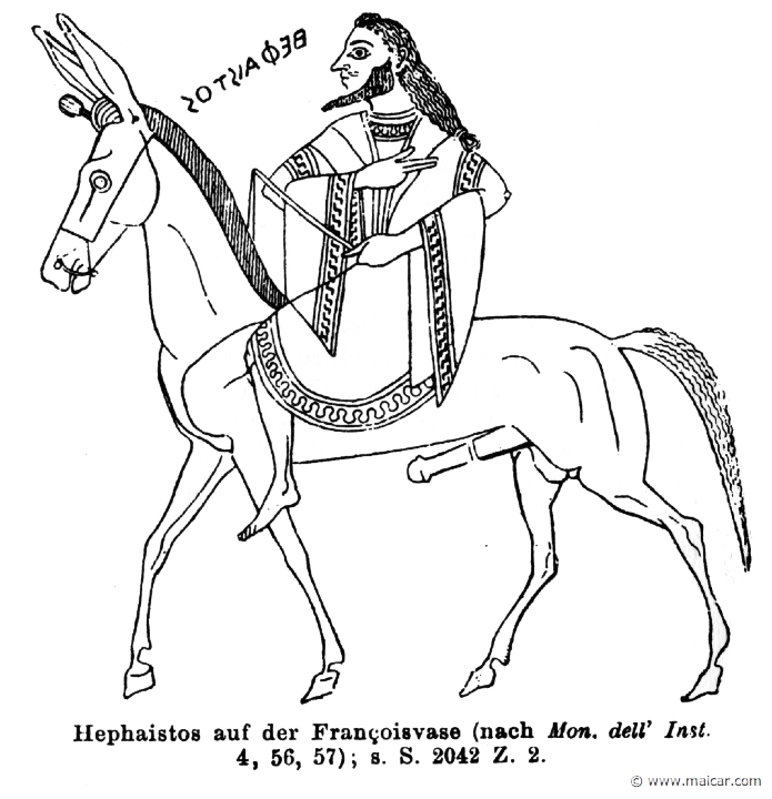 RI.2-2040.jpg - RI.2-2040: Hephaestus. François vase. Wilhelm Heinrich Roscher (Göttingen, 1845- Dresden, 1923), Ausfürliches Lexikon der griechisches und römisches Mythologie, 1884.