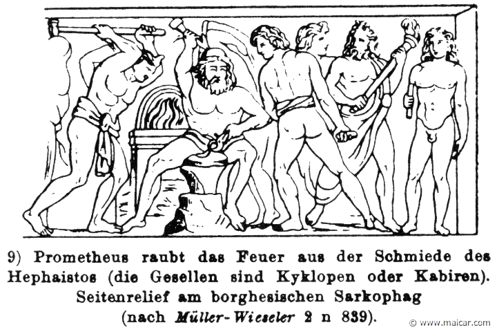 RIII.2-3102.jpg - RIII.2-3102: Prometheus stealing the fire from the workshop of Hephaestus. Wilhelm Heinrich Roscher (Göttingen, 1845- Dresden, 1923), Ausfürliches Lexikon der griechisches und römisches Mythologie, 1884.