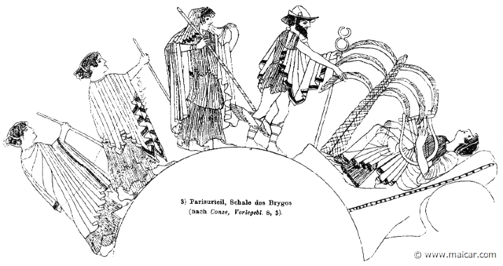 RIII.1-1610.jpg - RIII.1-1610: Judgment of Paris. The three goddesses, Hermes and Paris Wilhelm Heinrich Roscher (Göttingen, 1845- Dresden, 1923), Ausfürliches Lexikon der griechisches und römisches Mythologie, 1884.