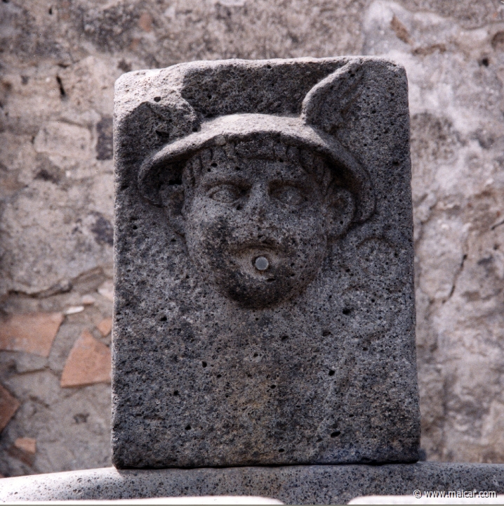 7408.jpg - 7408: Relief of Mercury in a fountain. Via di Mercurio, Pompeii.