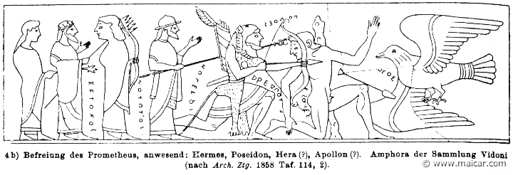 RIII.2-3091.jpg - RIII.2-3091: Heracles releasing Prometheus. Present: Hermes, Poseidon, Hera, Apollo.Wilhelm Heinrich Roscher (Göttingen, 1845- Dresden, 1923), Ausfürliches Lexikon der griechisches und römisches Mythologie, 1884.