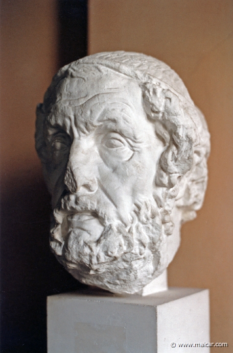 1224.jpg - 1224: Homer. Greek copy from ca. 100 AD of Greek original from ca. 200 BC. Glyptotek, Copenhague. Antikmuseet, Lund.