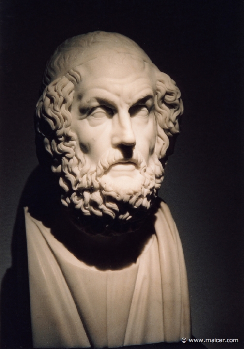 9301.jpg - 9301: Bertel Thorvaldsen 1770-1844: Homer. Copy of an antique bust, 1799. The Thorvaldsen Museum, Copenhagen.