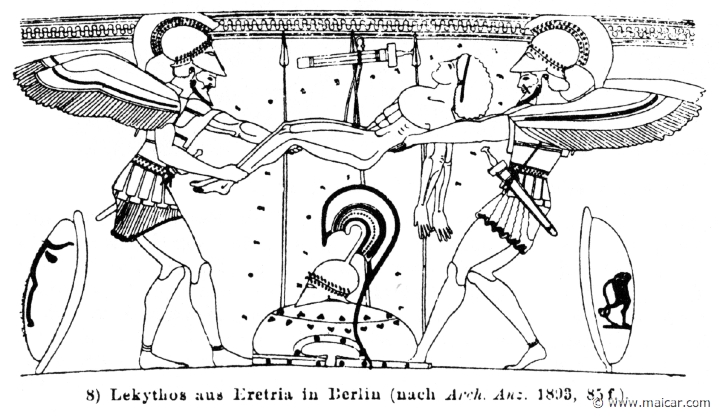 RV-0507b.jpg - RV-0507b: Hypnos and Thanatos. Wilhelm Heinrich Roscher (Göttingen, 1845- Dresden, 1923), Ausfürliches Lexikon der griechisches und römisches Mythologie, 1884.