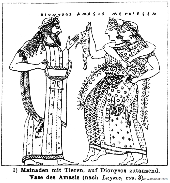 RII.2-2259.jpg - RII.2-2259: Dionysus and Maenads. Wilhelm Heinrich Roscher (Göttingen, 1845- Dresden, 1923), Ausfürliches Lexikon der griechisches und römisches Mythologie, 1884.