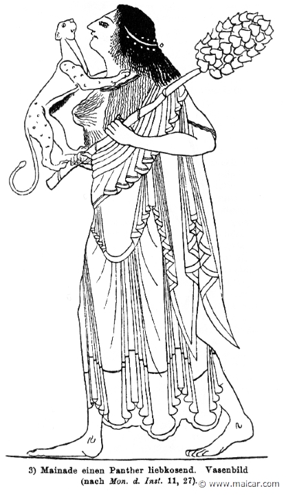 RII.2-2262.jpg - RII.2-2262: Maenad with a panther. Wilhelm Heinrich Roscher (Göttingen, 1845- Dresden, 1923), Ausfürliches Lexikon der griechisches und römisches Mythologie, 1884.