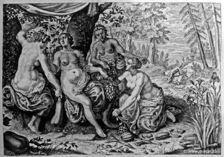 2727.jpg - 2727: Nymphs preparing to fill the horn of plenty. Les METAMORPHOSES D’OVIDE EN LATIN ET FRANÇOIS, DIVISÉES EN XV LIVRES. TRADUCTION DE Mr. PIERRE DU-RYER PARISIEN, DE L’ACADEMIE FRANÇOISE. MDCLXXVII.