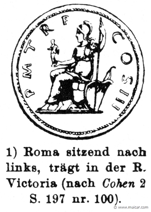 RIV-0134.jpg - RIV-0134: Roma holding Nike (Victoria) in her hand. Wilhelm Heinrich Roscher (Göttingen, 1845- Dresden, 1923), Ausfürliches Lexikon der griechisches und römisches Mythologie, 1884.