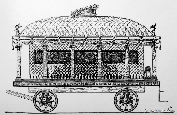 pflugk343.jpg - pflugk343: Leichenwagen Alexanders des Großen. J.v.Pflugk-Harttung, Weltgeshichte, Band 1: Altertum (Verlag von Ullstein & Co, Berlin, 1910).